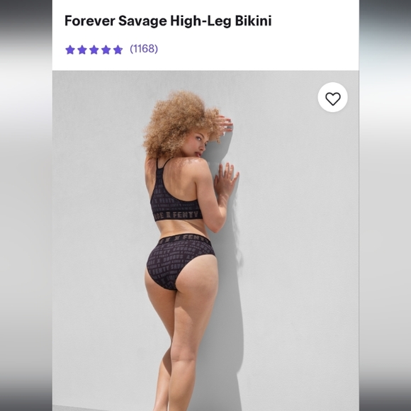 Savage"X" Fenty- Black Forever Savage High Leg Bikini-M - Picture 3 of 5